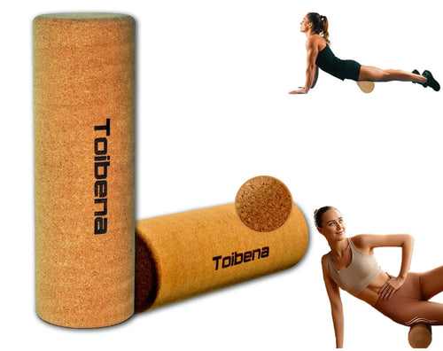 Firm Cork Massage Muscle Roller/Natural Eco-Friendly/Medium Density Deep Tissue Massage Roller/NO Foam-Roller Yoga & Travel Friendly (11.8 Inch)