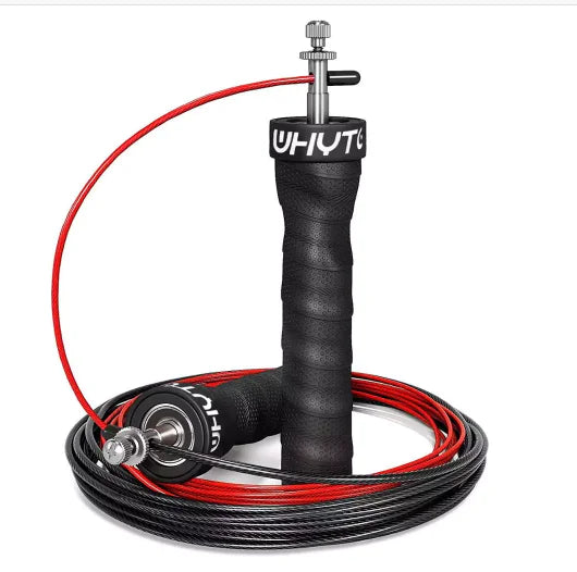 Adjustable Black Jump Rope for Crossfit with PVC Wire