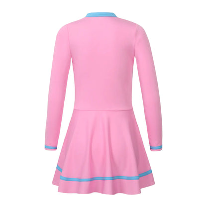 Solid Color Children's Dress Style Swimsuit